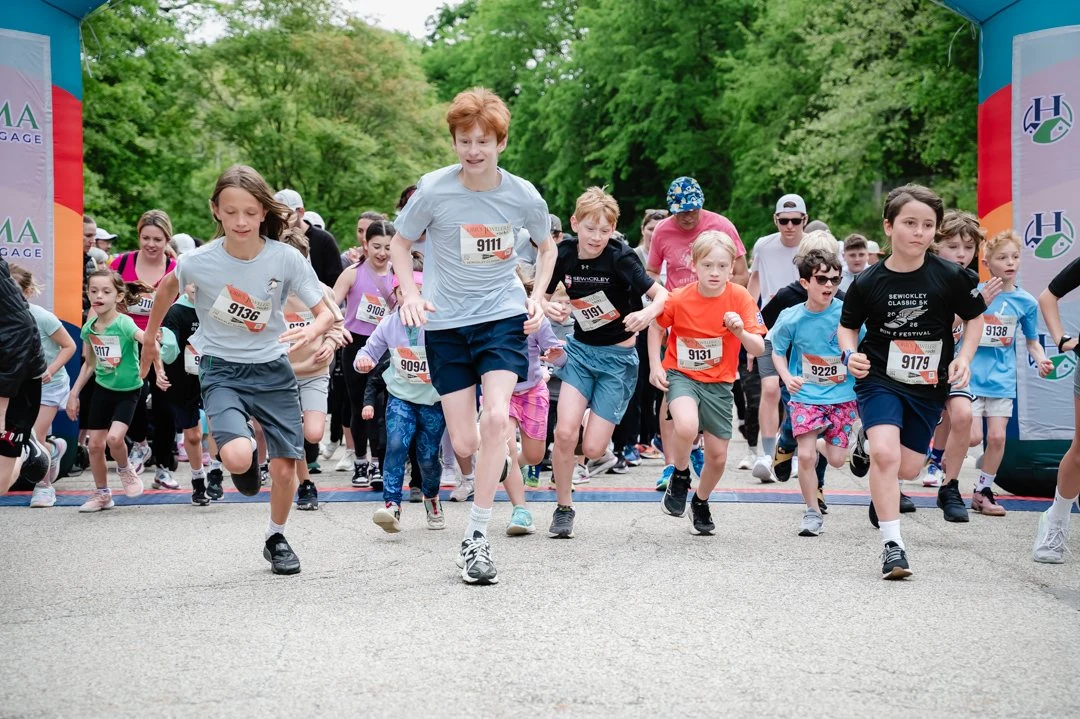 Young runners starting the Sewickley Classic kids event
