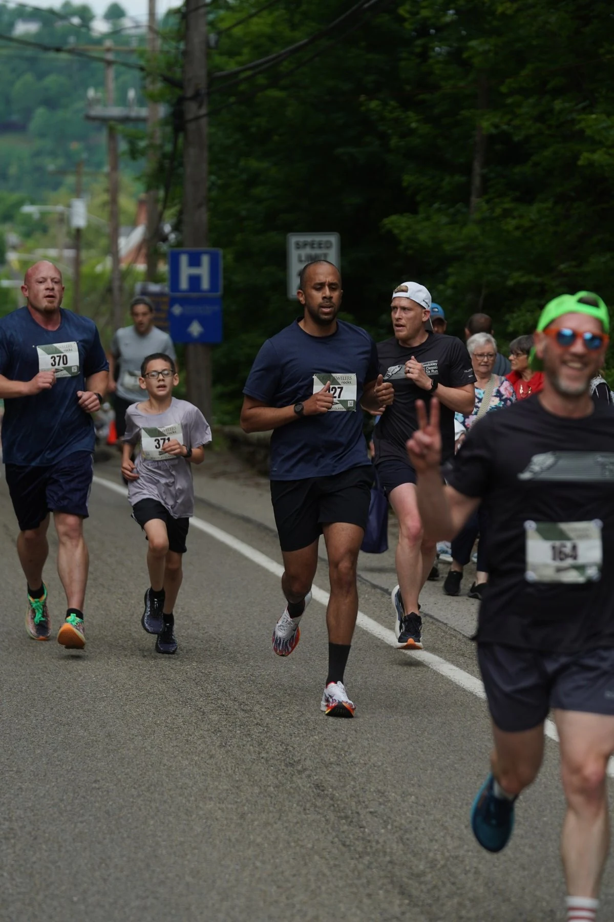 A group of runners on the Sewickley Classic course